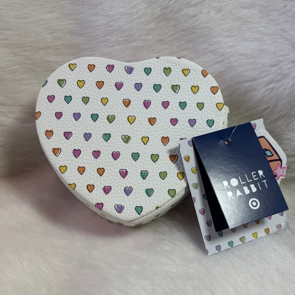 Roller Rabbit Multicolor Heart Pattern Jewellery Case Pouch NEW
